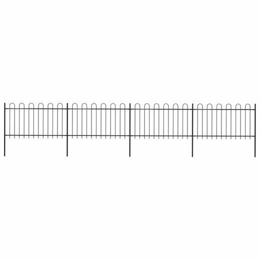 Gartenzaun mit Bgel-Design Stahl 6,8 x 1 m Schwarz