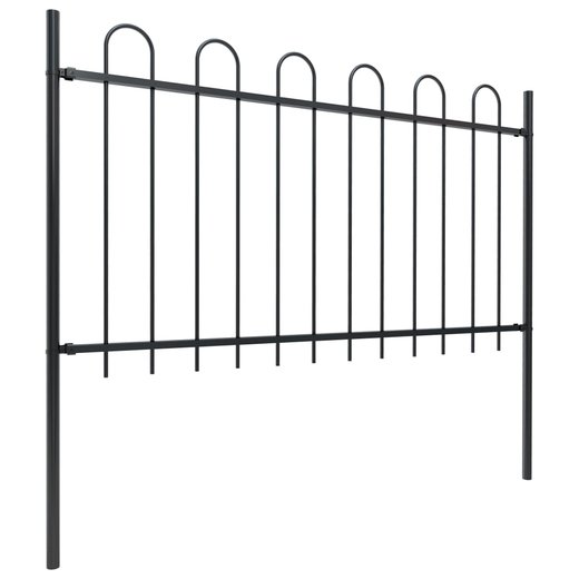 Gartenzaun mit Bgel-Design Stahl 8,5 x 1 m Schwarz