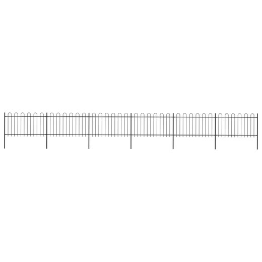 Gartenzaun mit Bgel-Design Stahl 10,2 x 1 m Schwarz