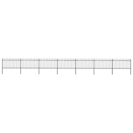 Gartenzaun mit Bgel-Design Stahl 11,9 x 1 m Schwarz