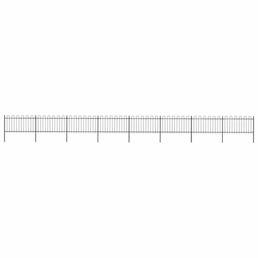 Gartenzaun mit Bgel-Design Stahl 13,6 x 1 m Schwarz