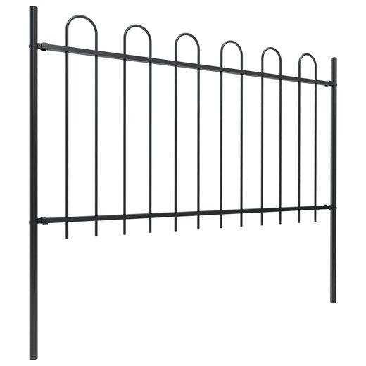 Gartenzaun mit Bgel-Design Stahl 15,3 x 1 m Schwarz