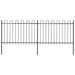 Gartenzaun mit Bgel-Design Stahl 3,4 x 1,2 m Schwarz