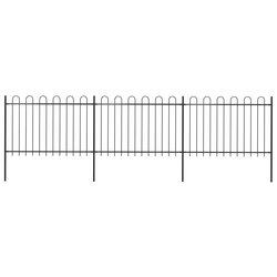 Gartenzaun mit Bgel-Design Stahl 5,1 x 1,2 m Schwarz