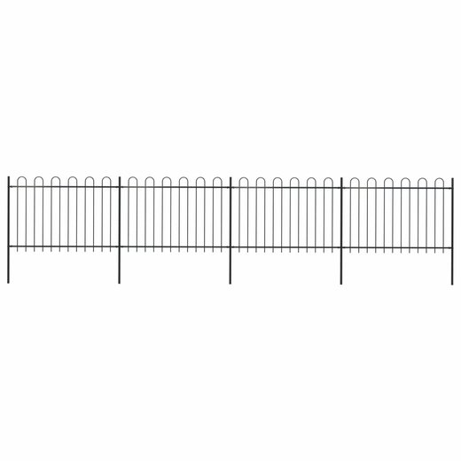 Gartenzaun mit Bgel-Design Stahl 6,8 x 1,2 m Schwarz