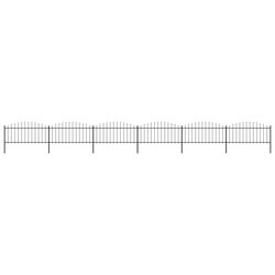 Gartenzaun mit Speerspitzen Stahl (0,5 - 0,75) x 10,2 m...