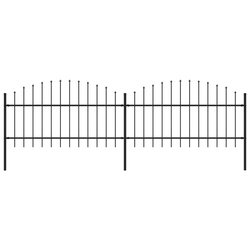 Gartenzaun mit Speerspitzen Stahl (1 - 1,25) x 3,4 m Schwarz