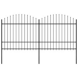 Gartenzaun mit Speerspitzen Stahl (1,5 - 1,75) x 3,4 m...