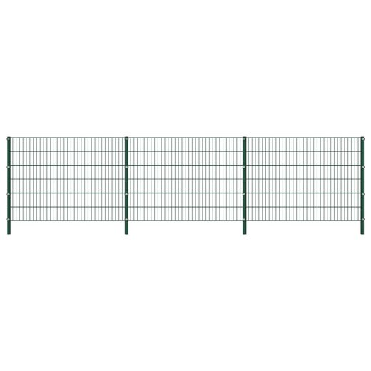 Zaunfeld mit Pfosten Eisen 5,1 x 1,2 m Grn