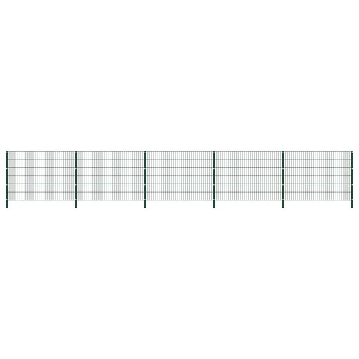 Zaunfeld mit Pfosten Eisen 8,5 x 1,2 m Grn