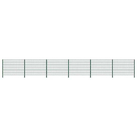 Zaunfeld mit Pfosten Eisen 10,2 x 1,2 m Grn