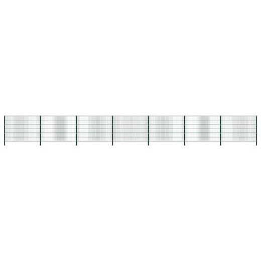 Zaunfeld mit Pfosten Eisen 11,9 x 1,2 m Grn