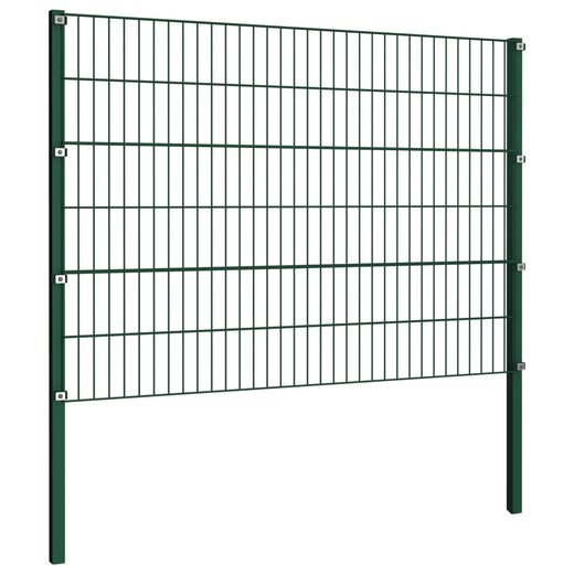 Zaunfeld mit Pfosten Eisen 13,6 x 1,2 m Grn
