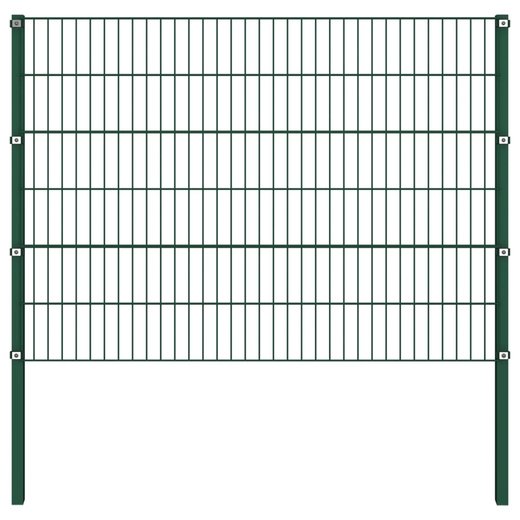 Zaunfeld mit Pfosten Eisen 15,3 x 1,2 m Grn