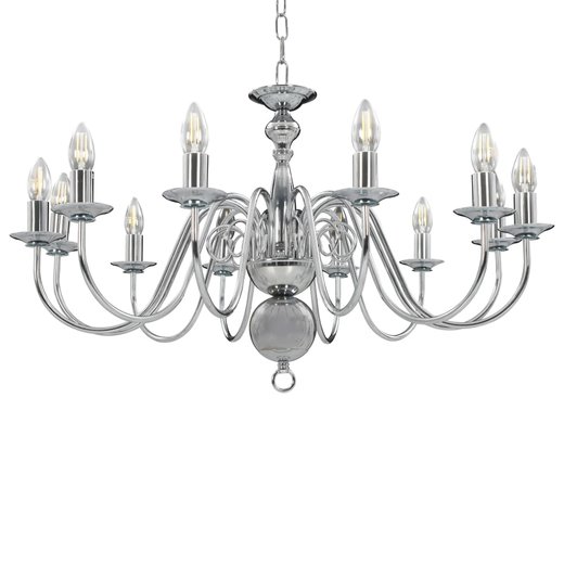 Kronleuchter Silbern 12�E14-Gl�hbirnen