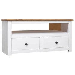 TV-Eckschrank Wei 93 x 49 x 49 cm Massivholz Panama-Kiefer