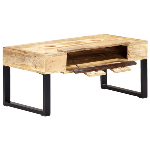 Couchtisch Kassettenstil 1005245 cm Massivholz Mango