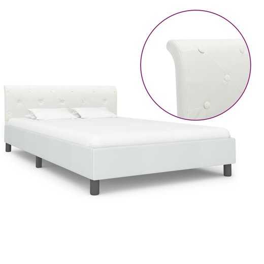 Bettgestell Wei Kunstleder 140200 cm