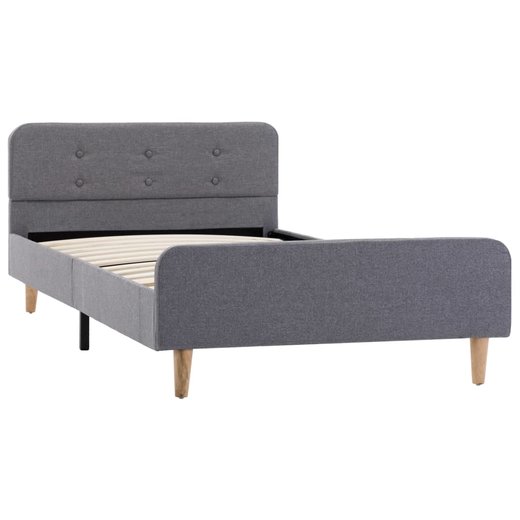 Bettgestell Hellgrau Stoff 90x200 cm