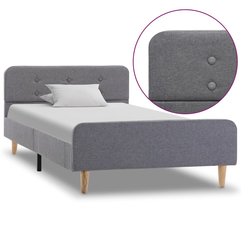 Bettgestell Hellgrau Stoff 90x200 cm