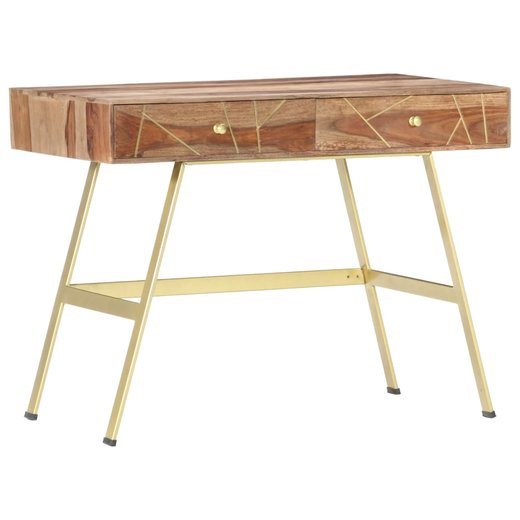Schreibtisch mit Schubladen 1005575 cm Massivholz Palisander