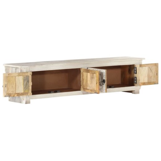 TV-Schrank Wei 140 x 30 x 35 cm Massivholz Mango