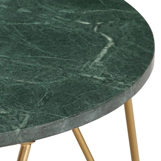 Couchtisch Grn 65x65x42 cm Echtstein in Marmoroptik