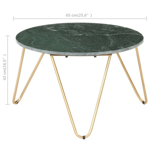 Couchtisch Grn 65x65x42 cm Echtstein in Marmoroptik