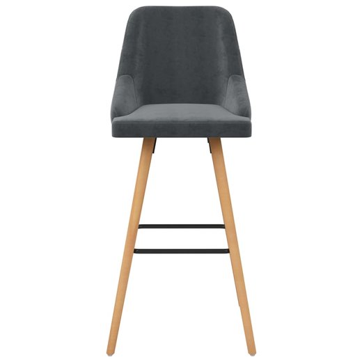 Barhocker 2 Stk. Dunkelgrau Samt