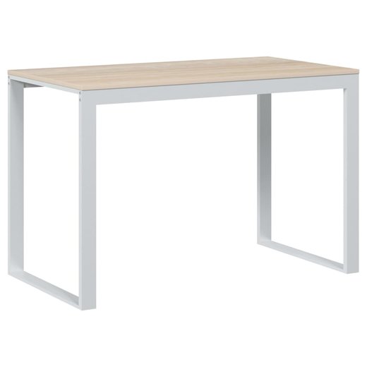 Computertisch Wei und Eiche-Optik 110x60x73 cm Spanplatte