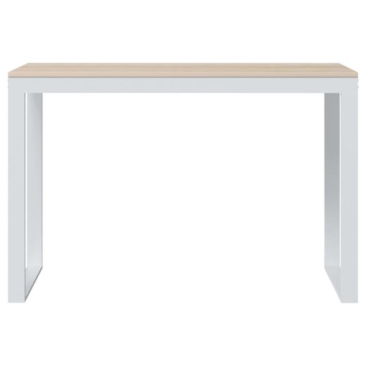 Computertisch Wei und Eiche-Optik 110x60x73 cm Spanplatte