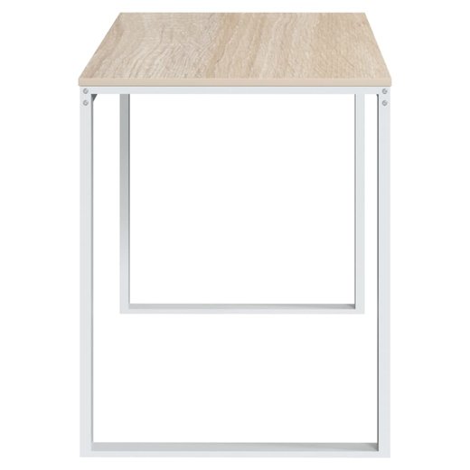 Computertisch Wei und Eiche-Optik 110x60x73 cm Spanplatte