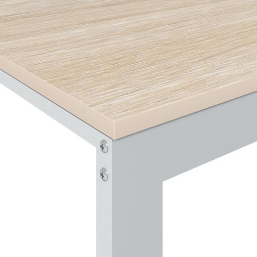 Computertisch Wei und Eiche-Optik 110x60x73 cm Spanplatte