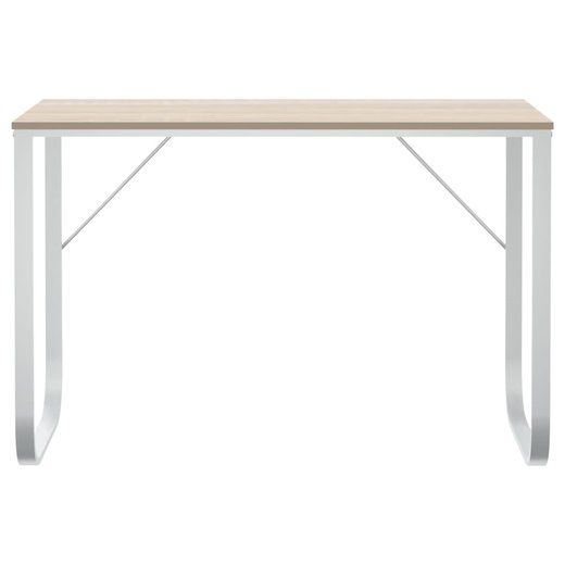 Computertisch Wei und Eiche-Optik 110x60x73 cm Spanplatte