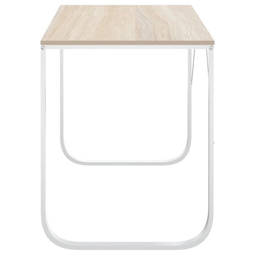 Computertisch Wei und Eiche-Optik 110x60x73 cm Spanplatte