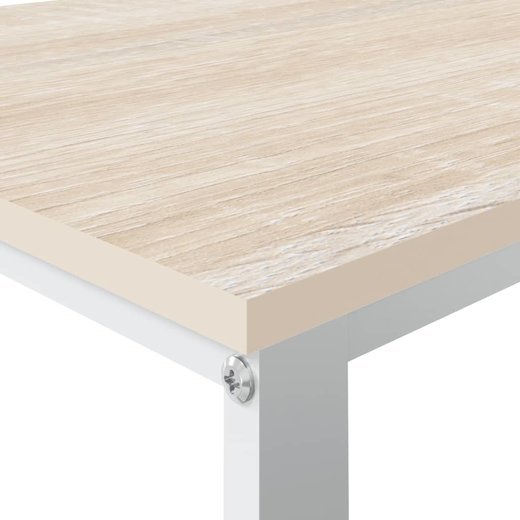 Computertisch Wei und Eiche-Optik 110x60x73 cm Spanplatte