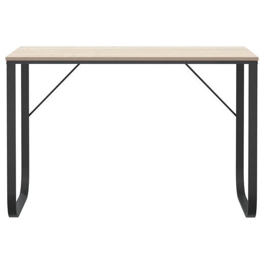 Computertisch Schwarz und Eiche-Optik 110x60x73 cm Spanplatte
