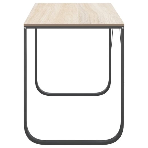 Computertisch Schwarz und Eiche-Optik 110x60x73 cm Spanplatte
