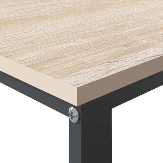 Computertisch Schwarz und Eiche-Optik 110x60x73 cm Spanplatte