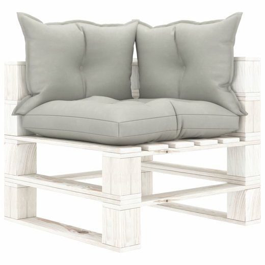 Garten-Palettensofa 3-Sitzer mit Taupe-Kissen Holz
