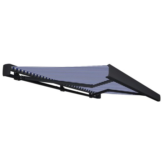 Motorisierte Kassetten-Markise 350x250 cm Blau und Wei