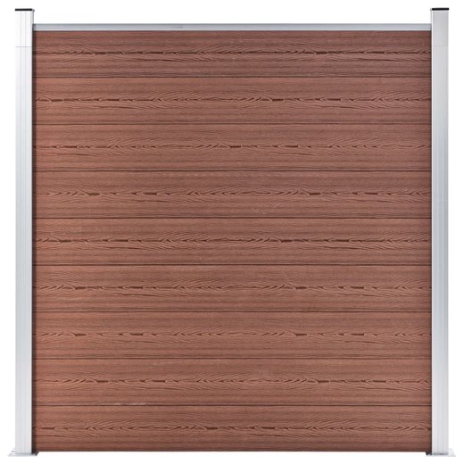 WPC Zaun-Set 8 Quadrate + 1 Schrge 1484x186 cm Braun