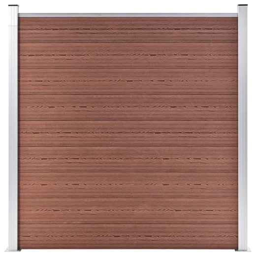 WPC Zaun-Set 9 Quadrate + 1 Schrge 1657x186 cm Braun