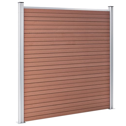 WPC Zaun-Set 9 Quadrate + 1 Schrge 1657x186 cm Braun