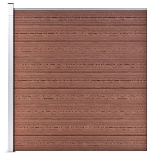 WPC Zaun-Set 9 Quadrate + 1 Schrge 1657x186 cm Braun