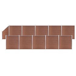 WPC Zaun-Set 10 Quadrate + 1 Schrge 1830x186 cm Braun