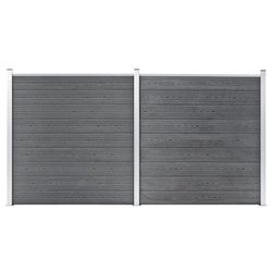 Gartenzaun WPC 353186 cm Grau