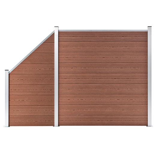 WPC Zaun-Set 1 Quadrat + 1 Schrge 273x186 cm Braun