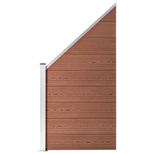 WPC Zaun-Set 1 Quadrat + 1 Schrge 273x186 cm Braun