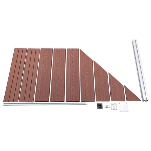 WPC Zaun-Set 1 Quadrat + 1 Schrge 273x186 cm Braun